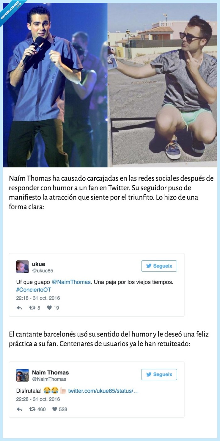 fan,naim thomas,pajuela,disfrutar,ot,operación triunfo