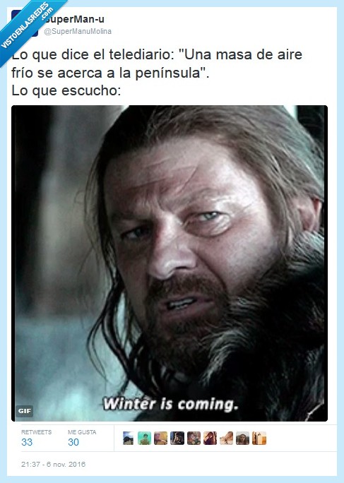 frío,juego de tronos,telediario,invierno,winter is coming