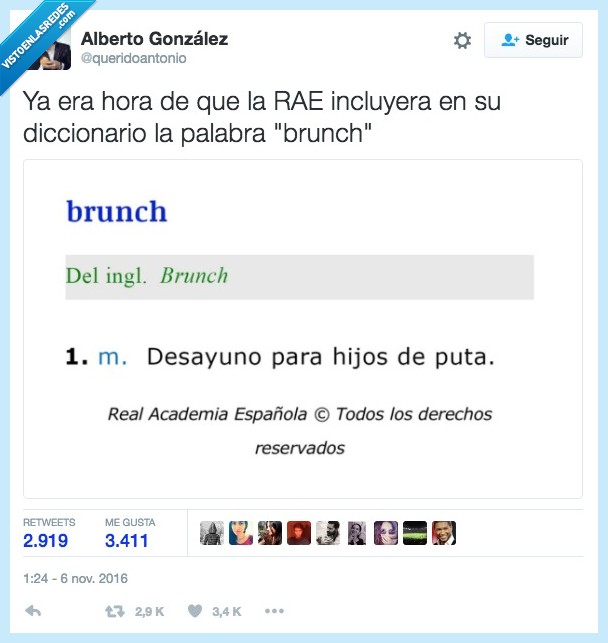 brunch,rae,definición
