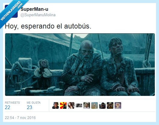 piratas del caribe,autobús,frío