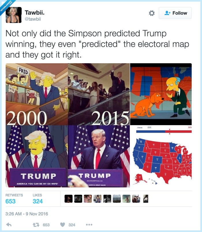 donald trump,mapa electoral,simpson,usa