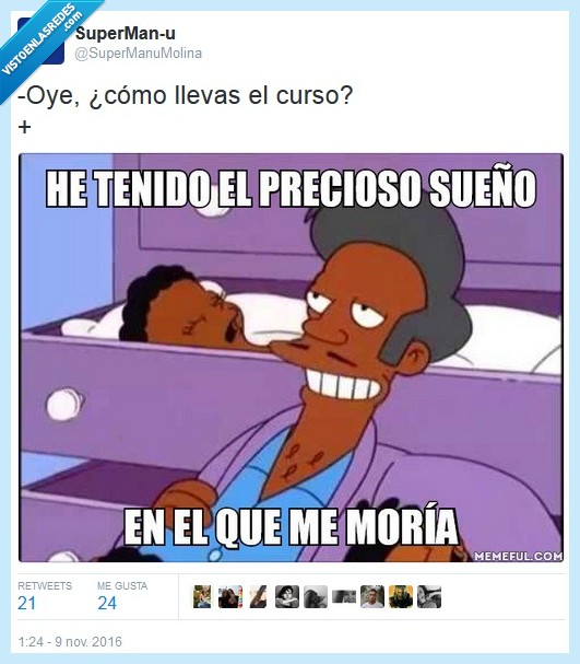 los simpsons,curso,apu,sueño,morir