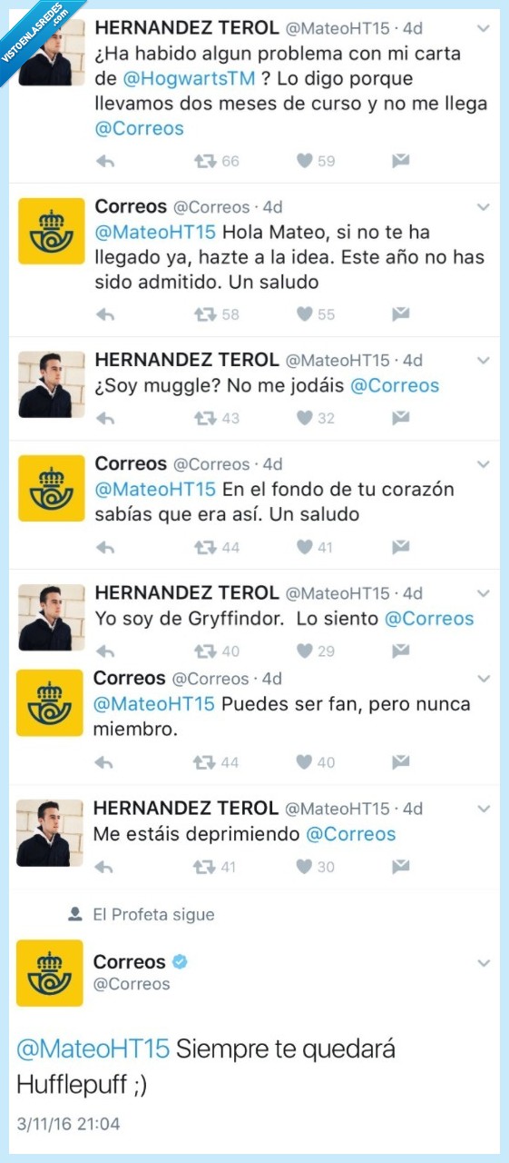 harry potter,community manager,liar,correos,hogwarts