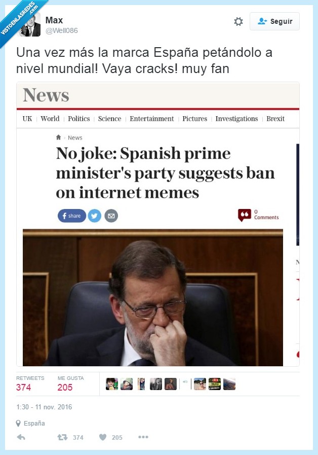 rajoy,meme,prohibición,prensa internacional