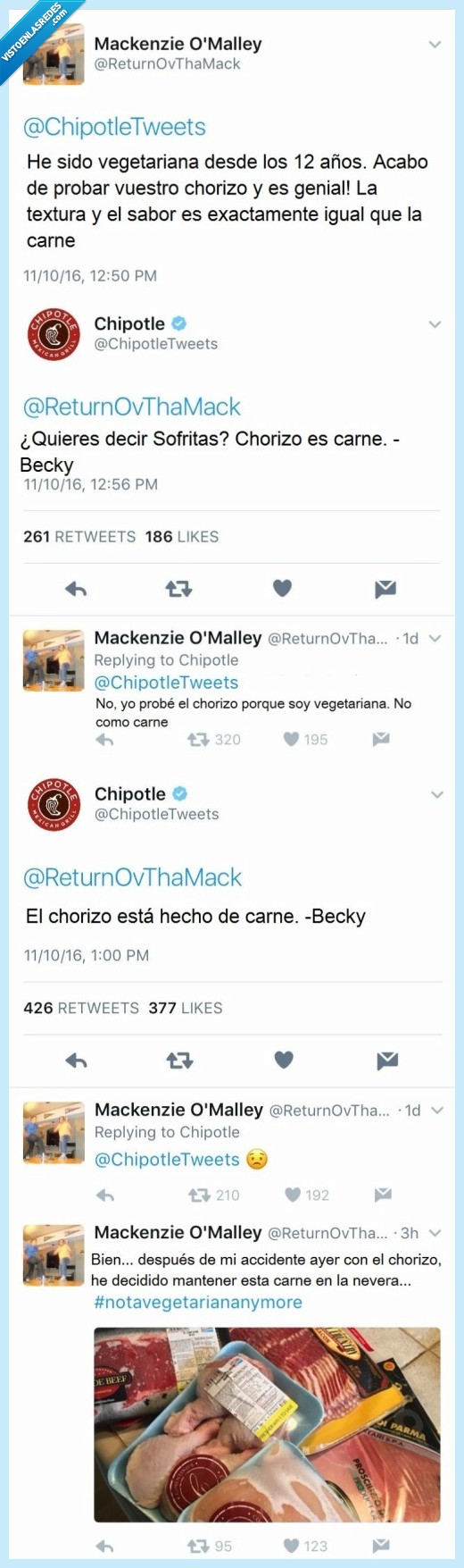 vegetariana,liar parda,carne,chorizo