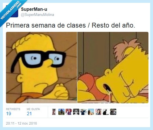 los simpsons,bart,primera semana,resto del año,clase