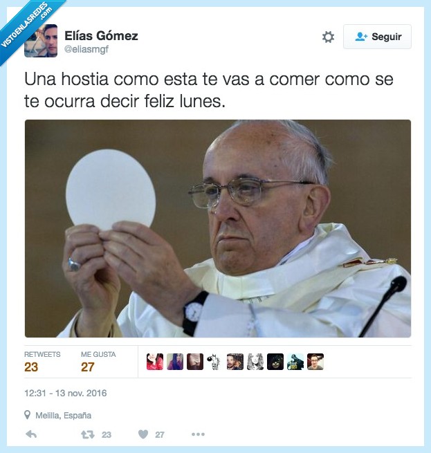 lunes,papa,hostia