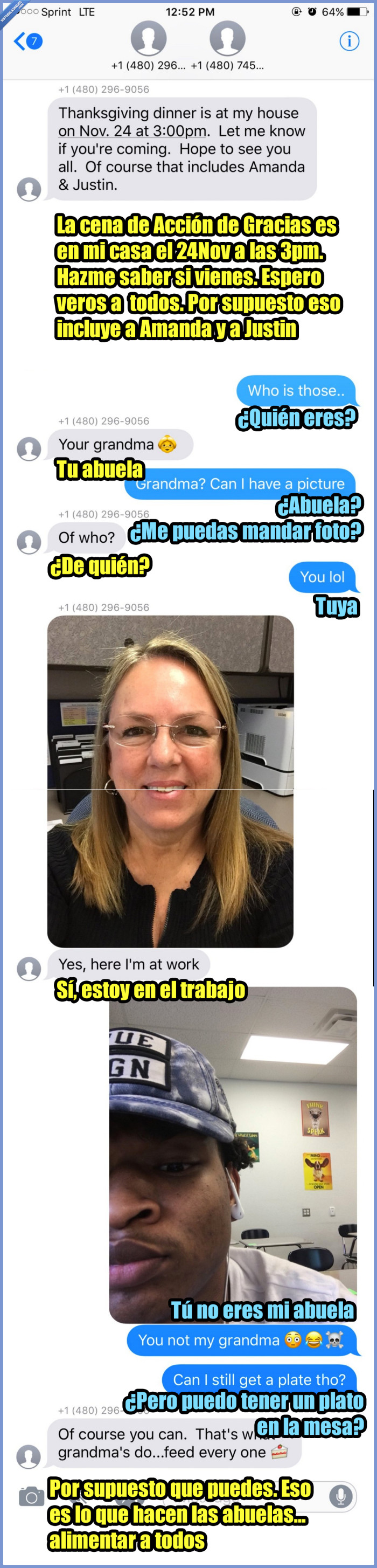 equivocarse,abuela,accion de gracias,thanksgiving,invitar
