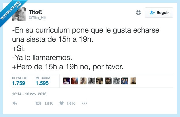 siesta,currículum,llamar,buscar trabajo