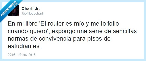 router,convivencia,libro,estudiantes,twitter