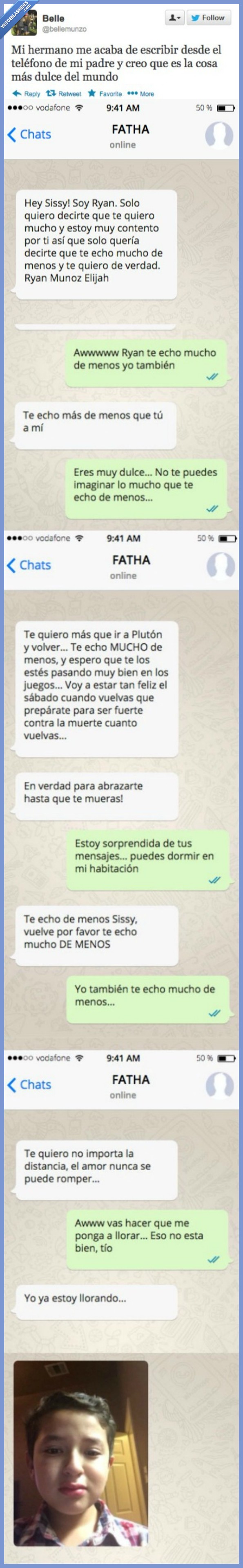 hermano,mayor,hermana,tierno,echar de menos