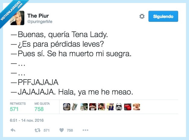 tena lady,pérdida,suegra