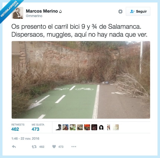 muggles,salamanca,carril,Hogwarts,bicicleta