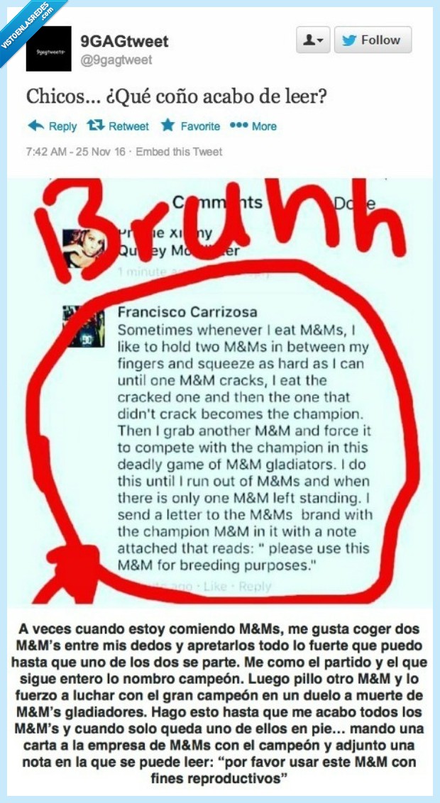 m&m's,reproducción,gladiadores