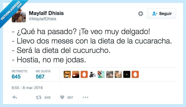 dieta,cucurucho,cucaracha