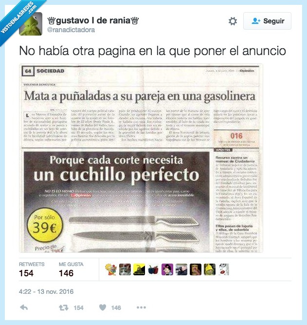 periódico,puñalada,mala leche