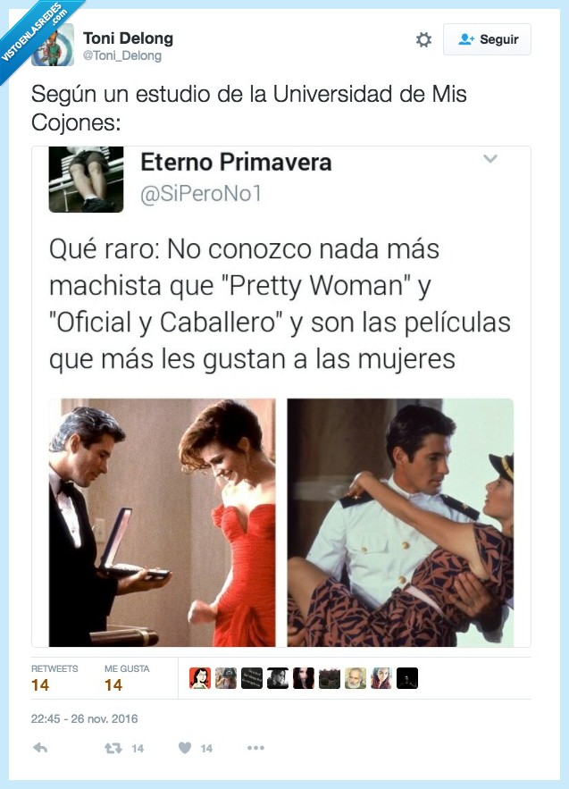 machismo,mujer,películas,pretty woman,oficial y caballero