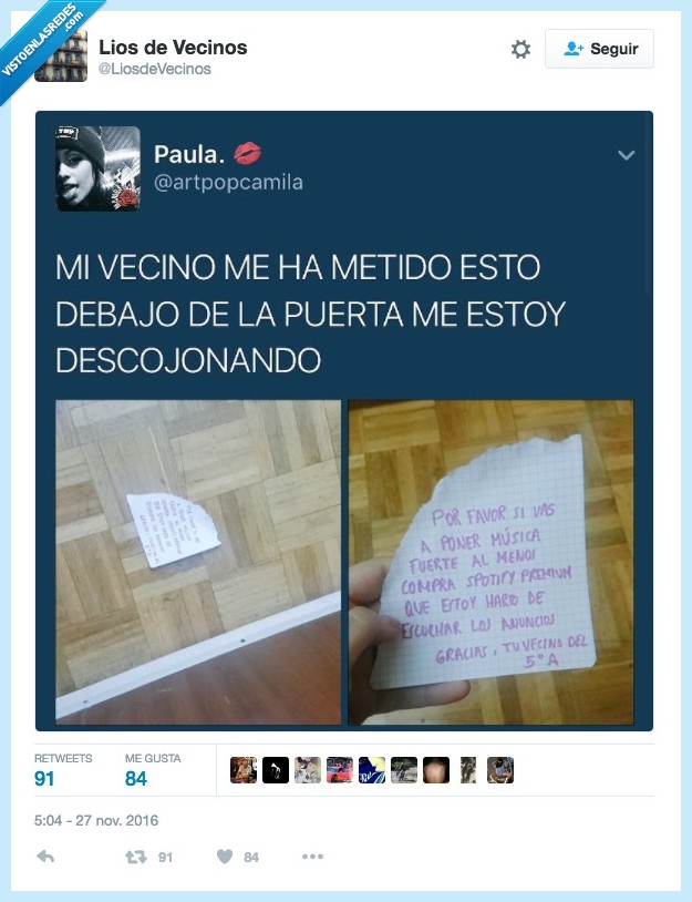 vecinos,música,fuerte