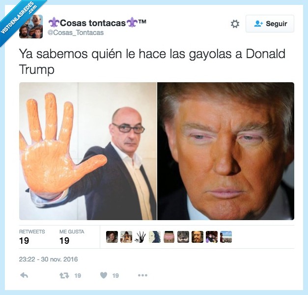 trump,felisuco,mano naranja