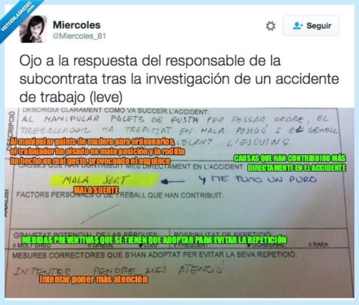 baja laboral,mala suerte,atención