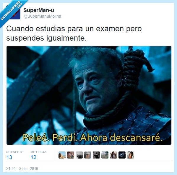 examen,juego de tronos,suspender,estudiar