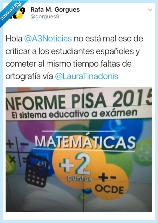 antena tres,ortografía,educación,pisa