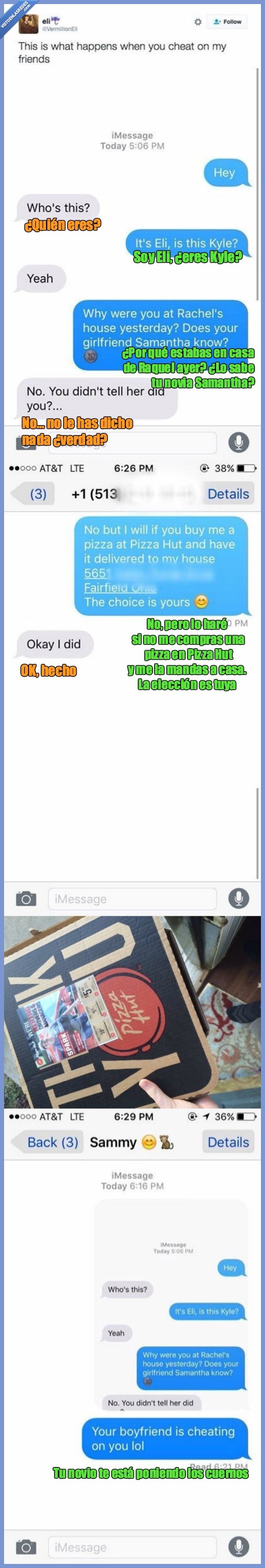 cuernos,pizza,chantaje