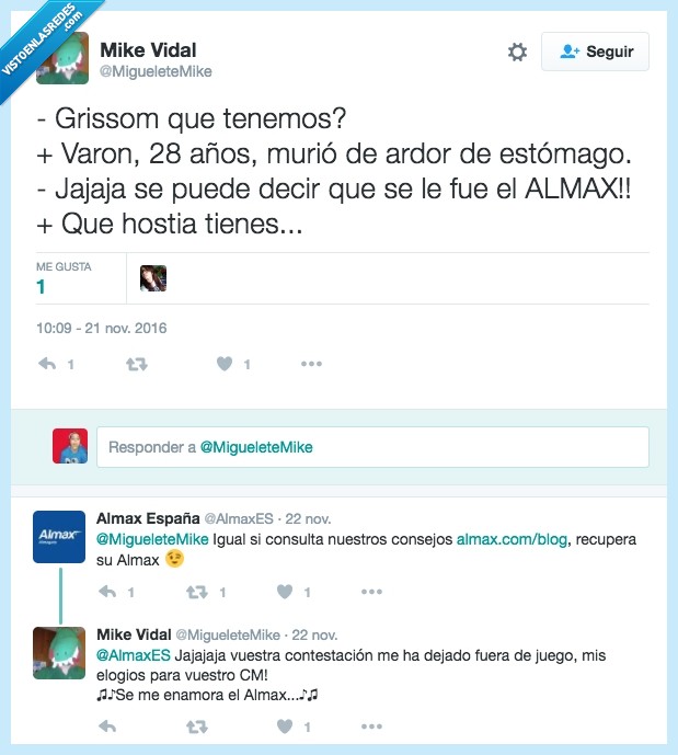 Almax,twitter,CSI,Dame mi almax