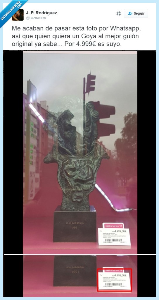 Goya,premio,vender,empeñar