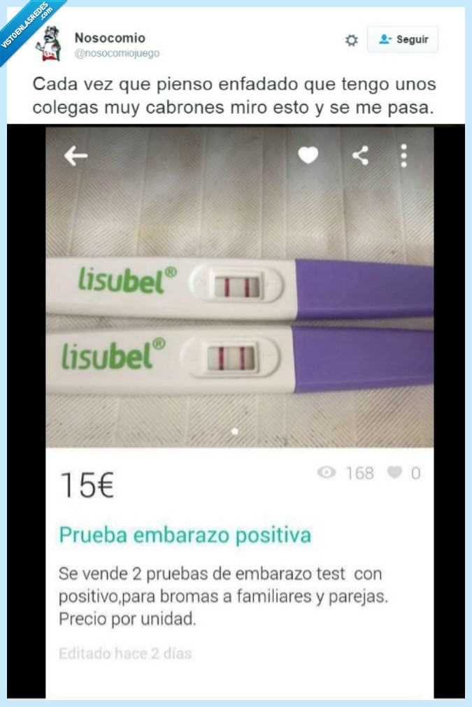 Test de shop embarazo lisubel positivo