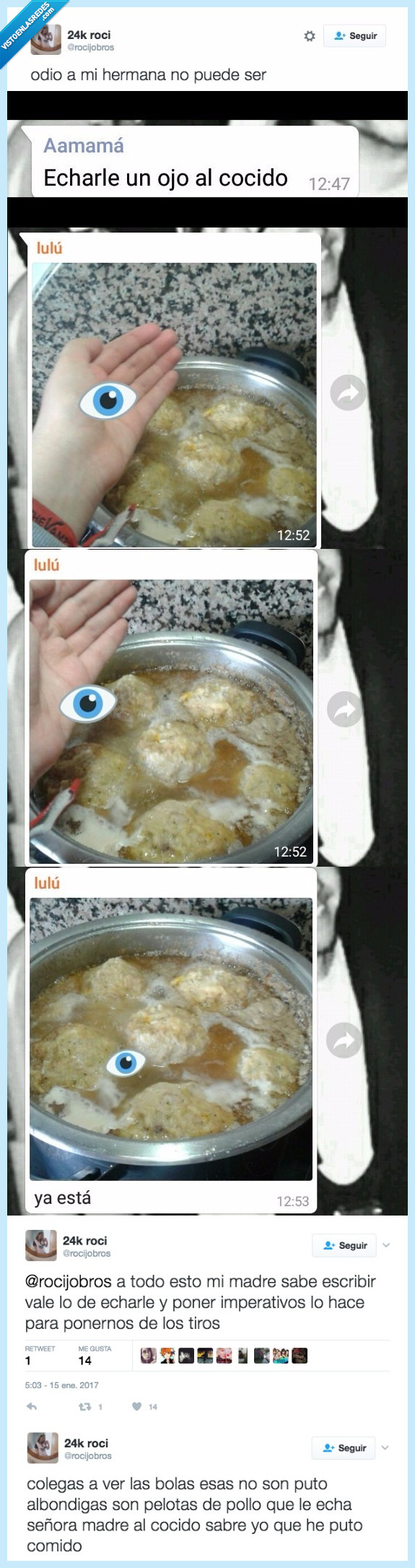 hija,cocido,echar un ojo