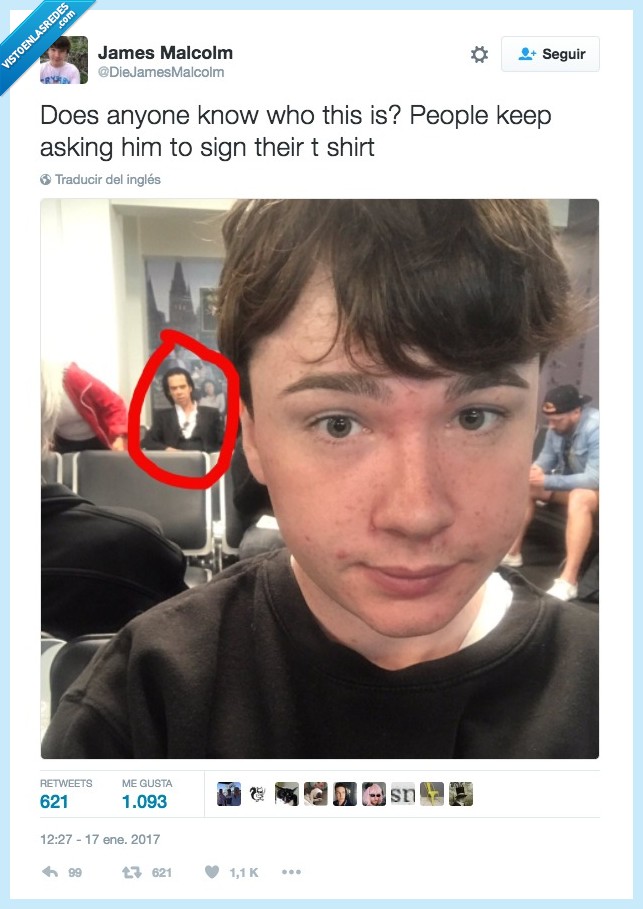 famoso,Nick Cave,se hace una foto y no tiene ni idea