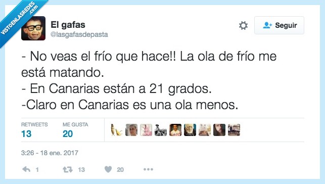 Canarias,ola de frío. 21 grados