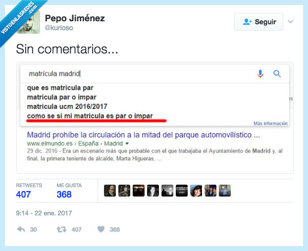 matrícula,impar,par