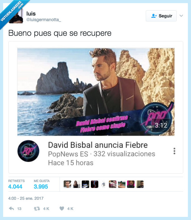 fiebre,david bisbal,recuperación