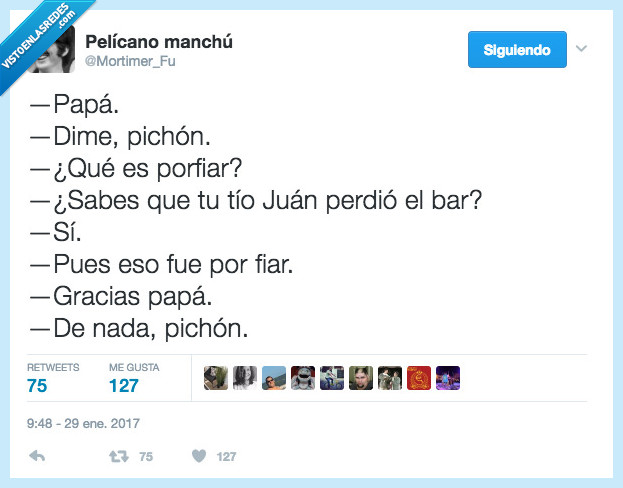 fiar,palabra,porfiar,padre