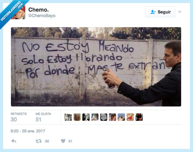 pedro sánchez,acción poética,mear,extrañar