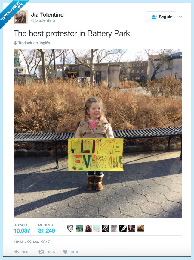 cartel,protesta,niña,me gusta todo el mundo