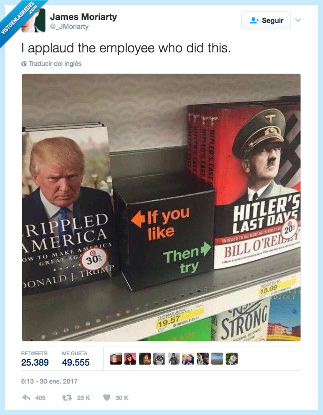 hitler,trump,librería,empleado del mes