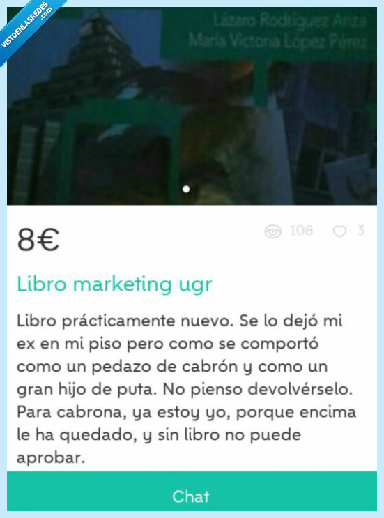 wallapop. libro,acompañera de piso