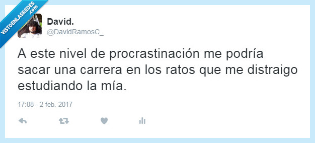 procrastinar,estudiar,carrera