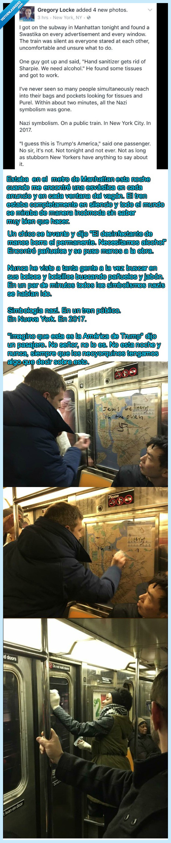 460242 - Así reaccionan los pasajeros a las esvásticas que aparecieron en el metro de NYC 
