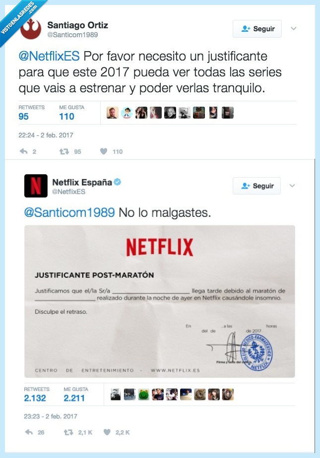 justificante,netflix,maratón