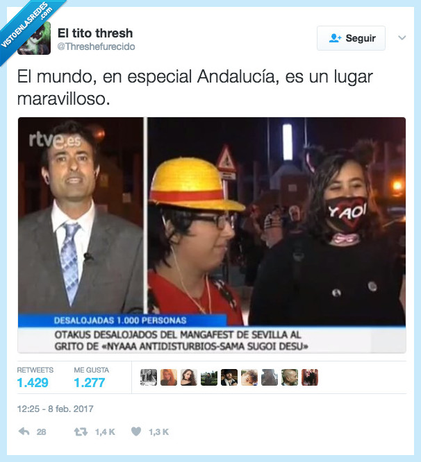 otakus,Andalucía,desalojar,antidisturbios