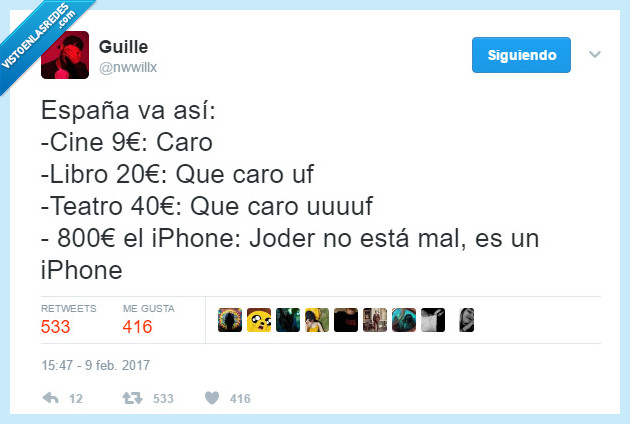 IPhone,teatro,cine,caro