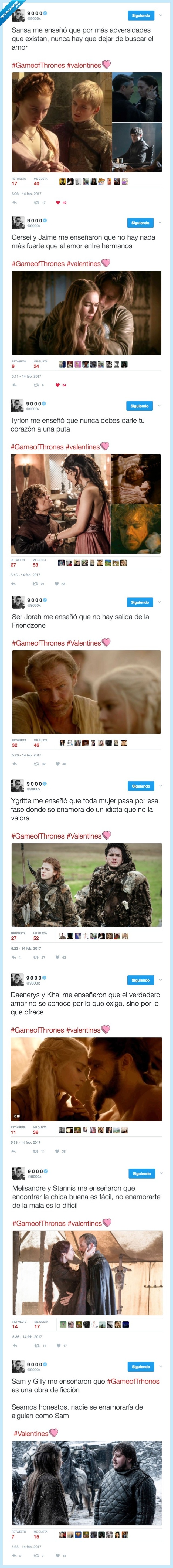 Juego de tronos,san valentín,personajes