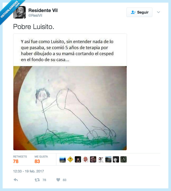 luisito,césped,cortar,pobre,terapia
