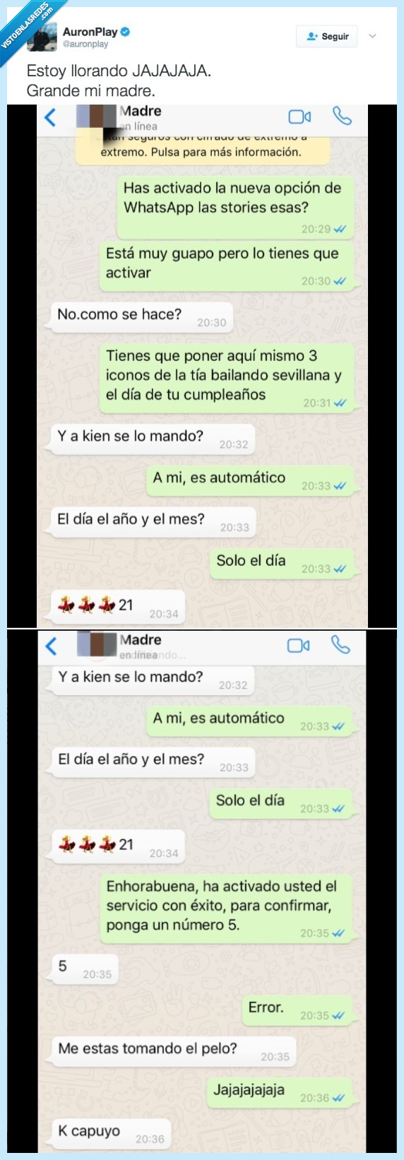 auronplay,troll,madre,whatsapp