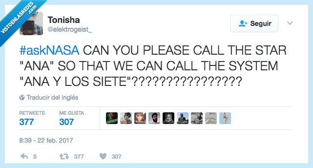 ana y los siete,estrella,planeta