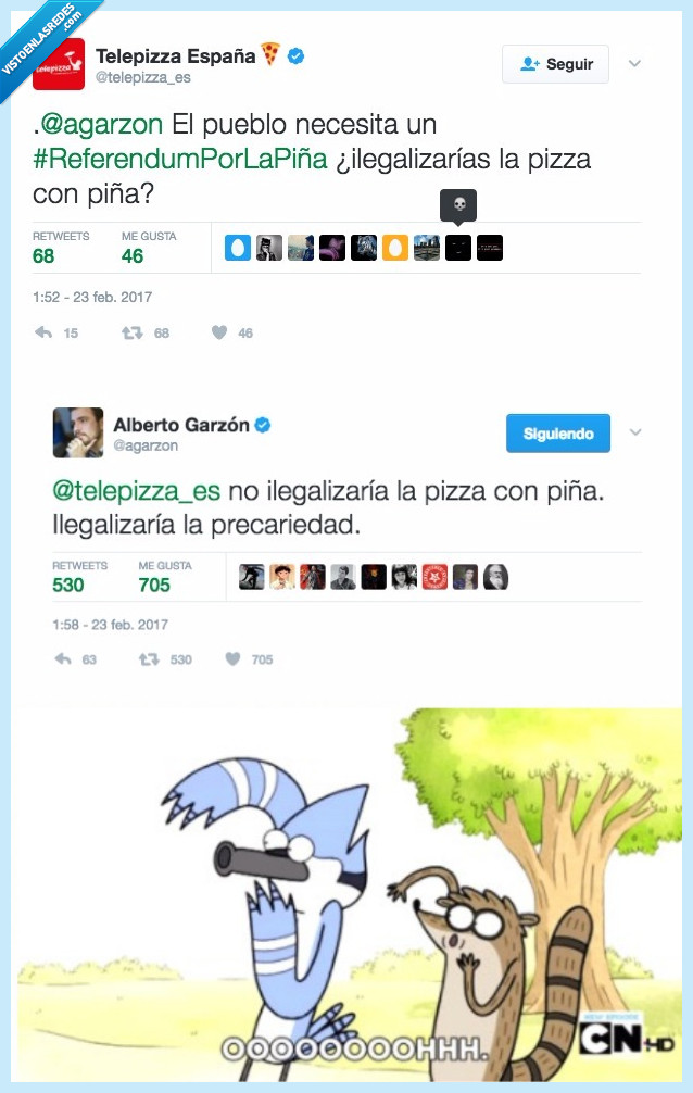 461612 - El CM de @Telepizza se pasa de listo preguntándole a @agarzon y se lleva un zasca importante